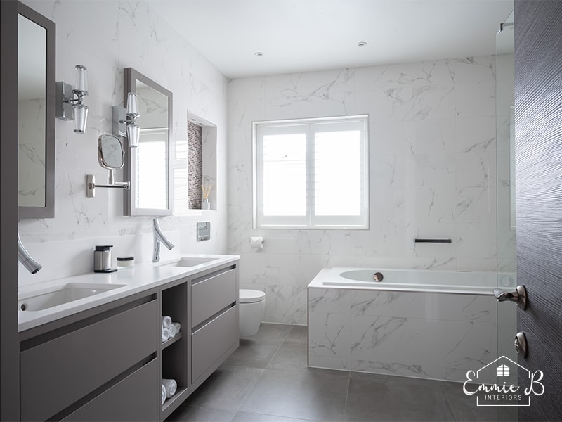 Cheshire bathroom with marble effect