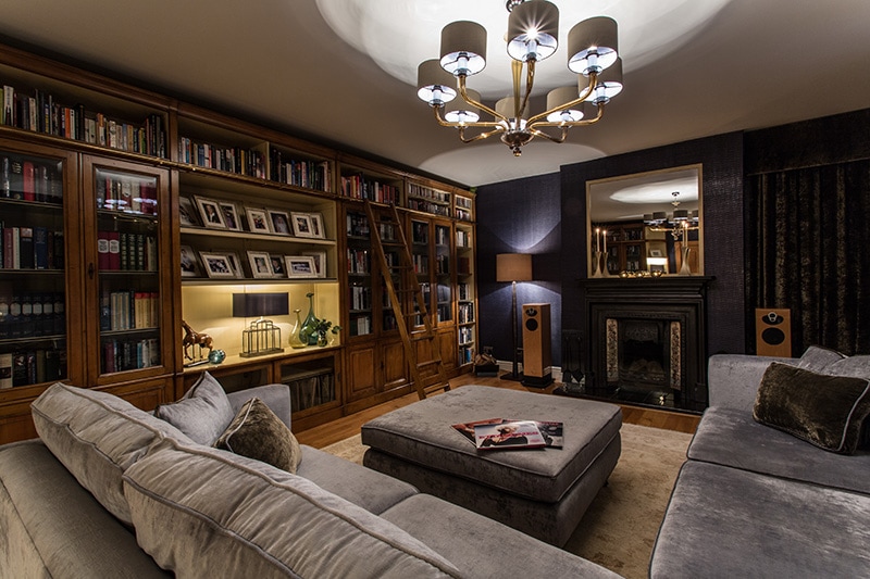 Home library interior design cheshire