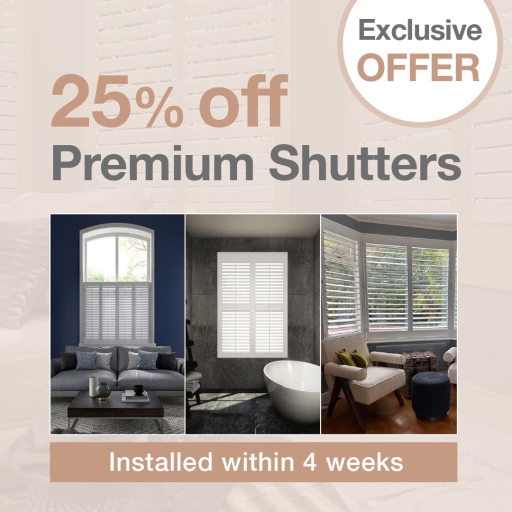 25% discount on shutters